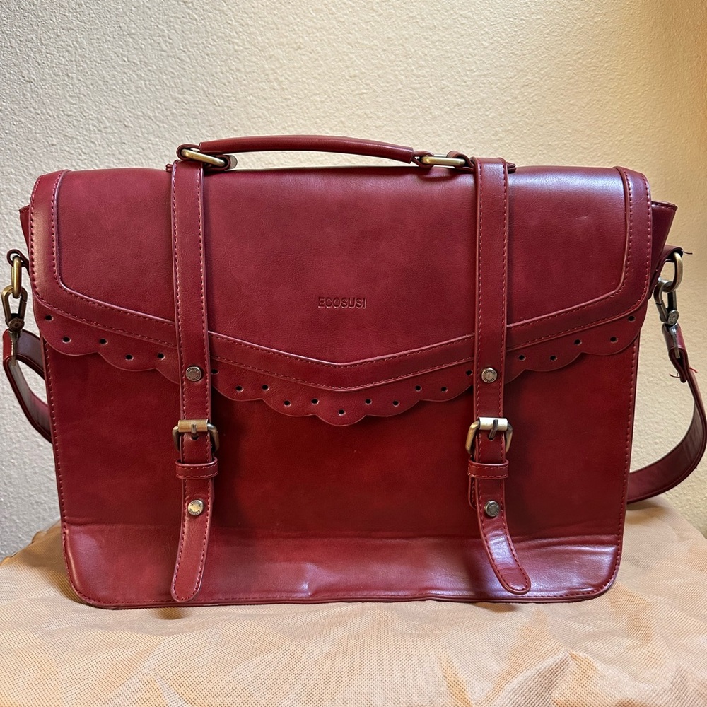 Ecosusi laptop vintage-themed vegan leather bag